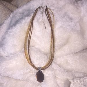 ✨Premier Designs Necklace w/Brown Pendent✨